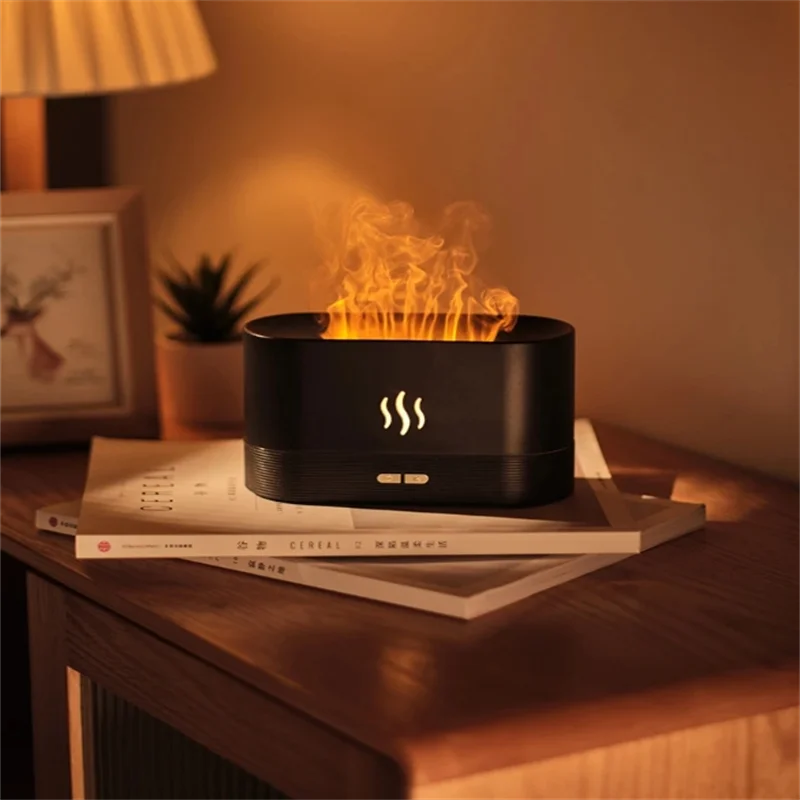 Kinscoter FlameGlow™ Aroma Diffuser – Ultrasonic Cool Mist Humidifier & Essential Oil Lamp in One